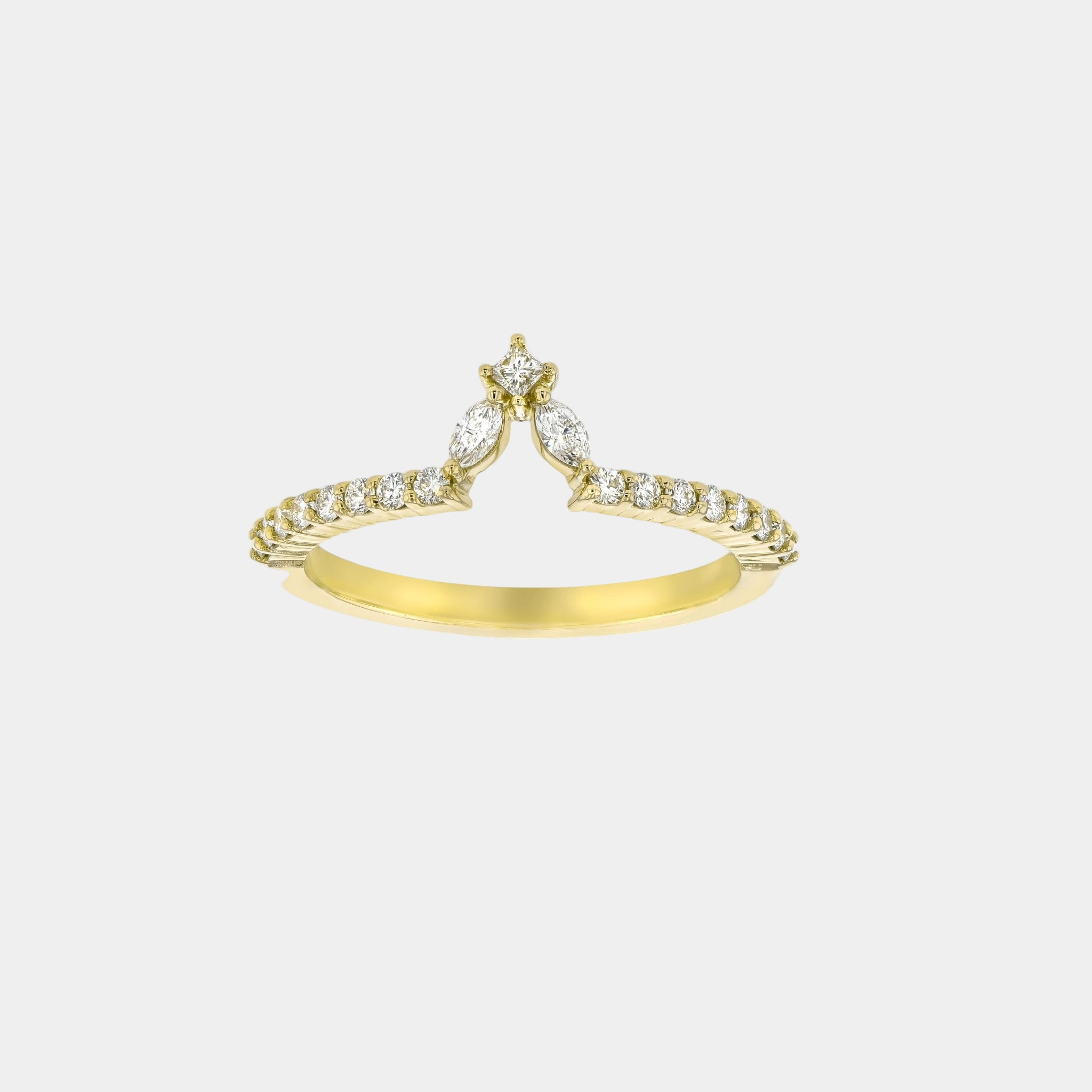 Natasha Diamond Crown-Rings-Eliise Maar Fine Jewellery Australia-AU: H ½ | Inside diameter: 15mm-14K Yellow Gold-Eliise Maar Jewellery