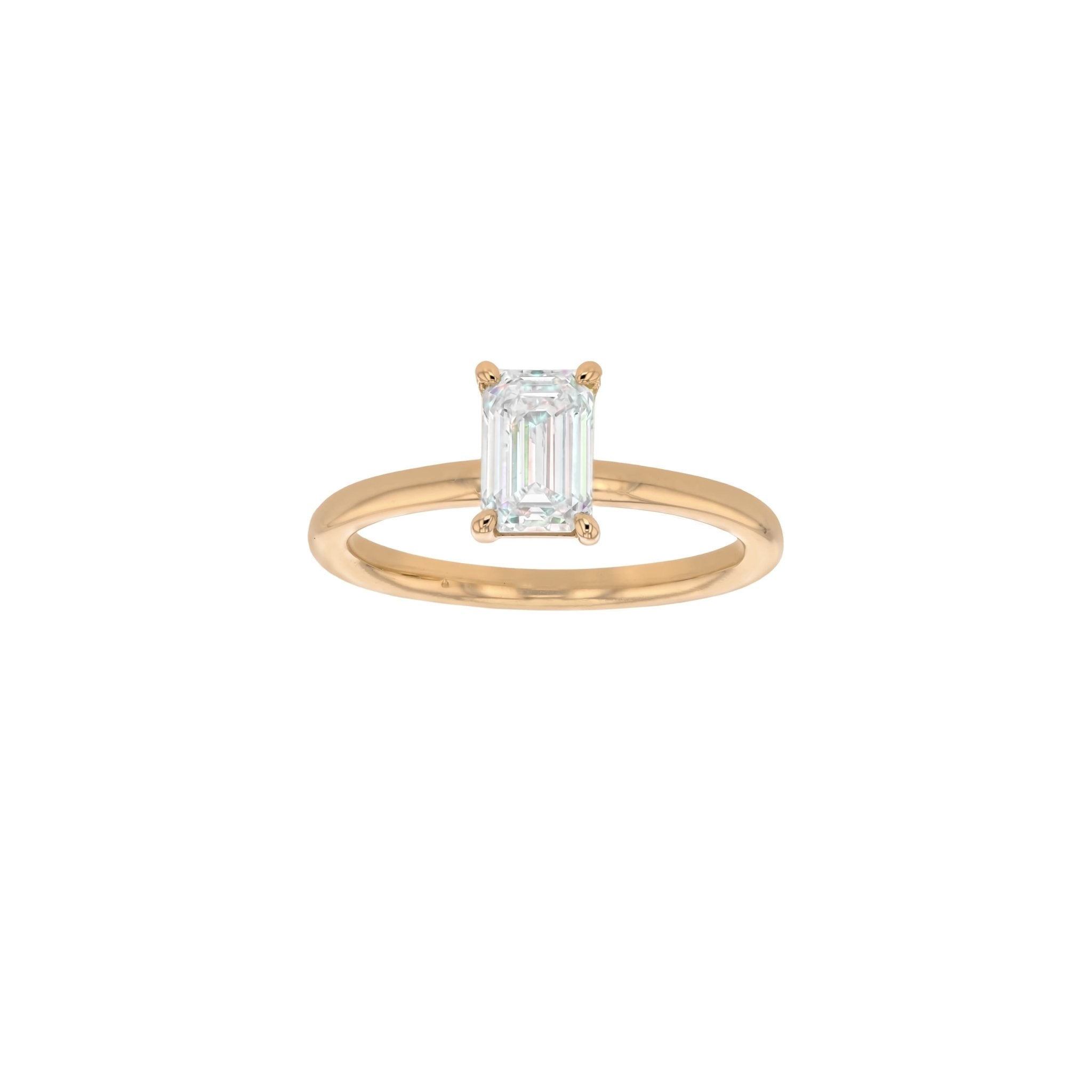 Olivia Emerald Cut Diamond Solitaire-Rings-Eliise Maar Fine Jewellery Australia-AU: I | Inside diameter: 15.25mm-18K Rose Gold-Eliise Maar Jewellery