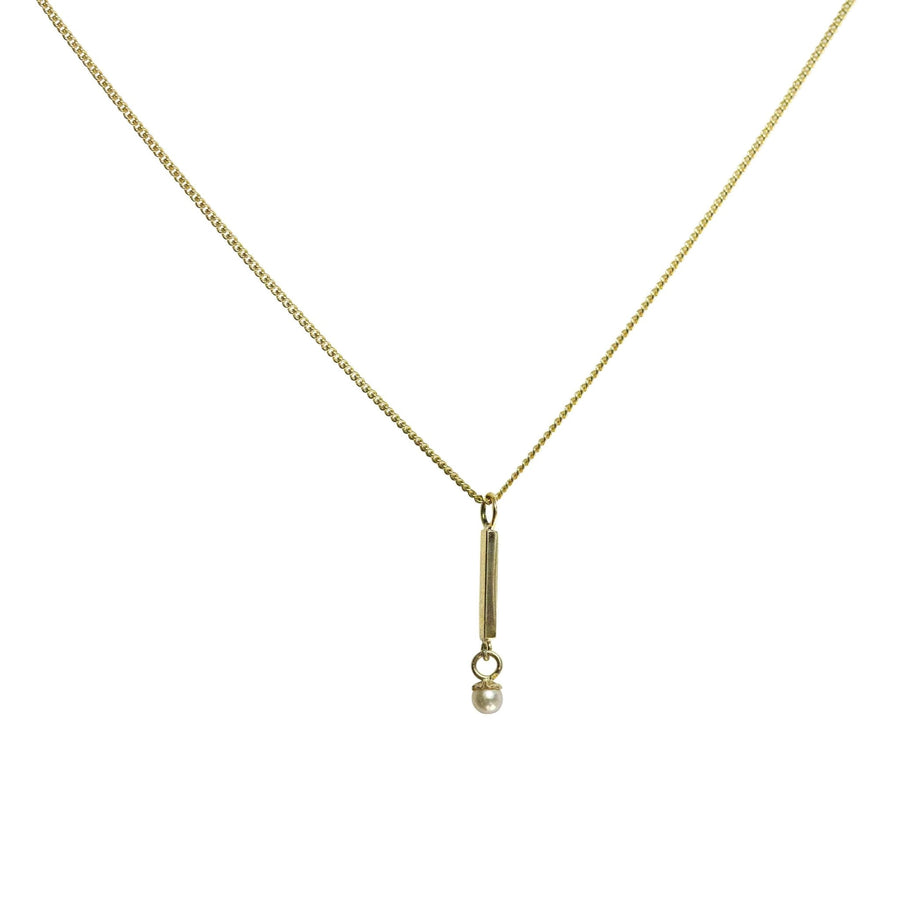 Pearl Bar Drop Necklace - Eliise Maar Jewellery