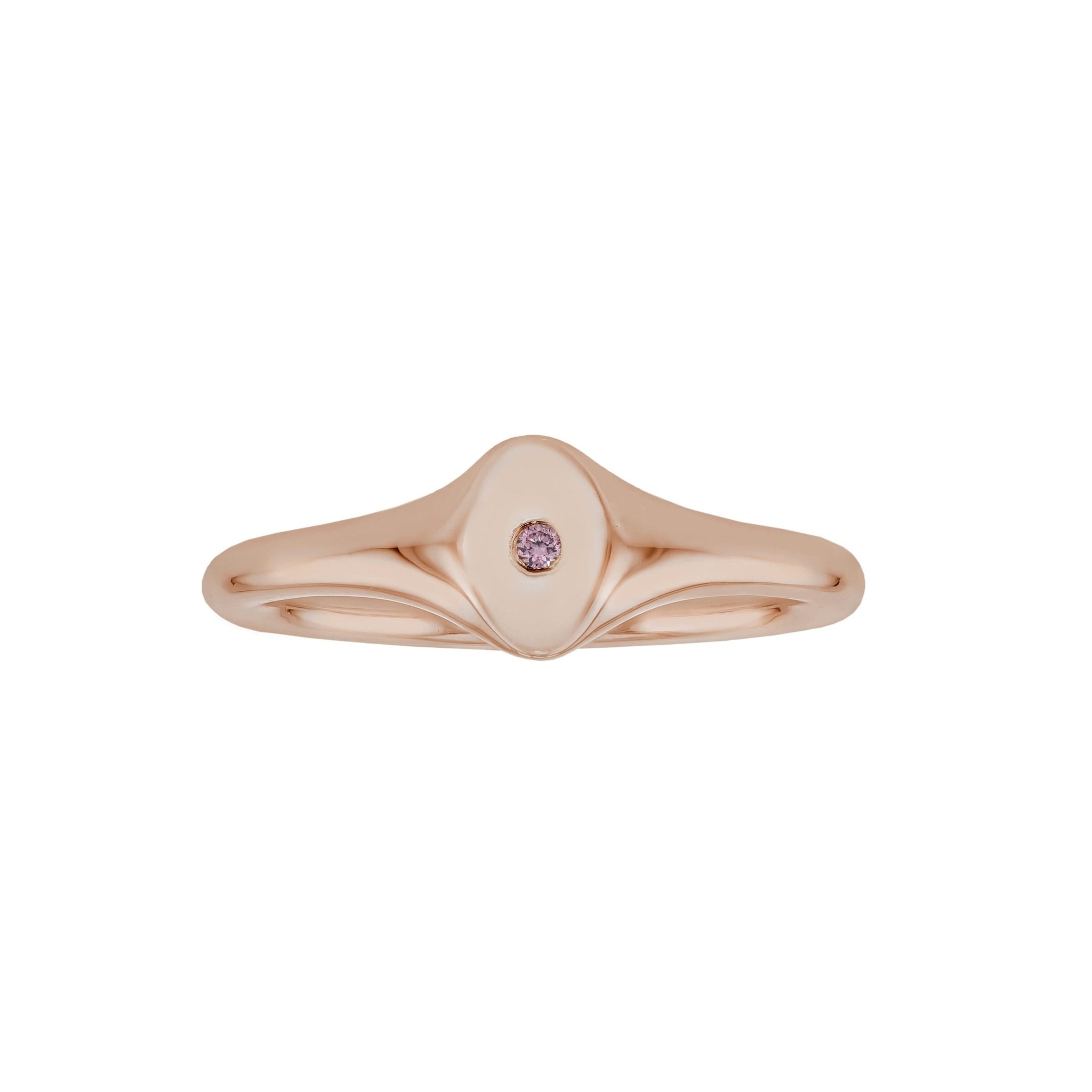 Pink Argyle Diamond Signet Ring-Rings-Eliise Maar Fine Jewellery Australia-Eliise Maar Jewellery