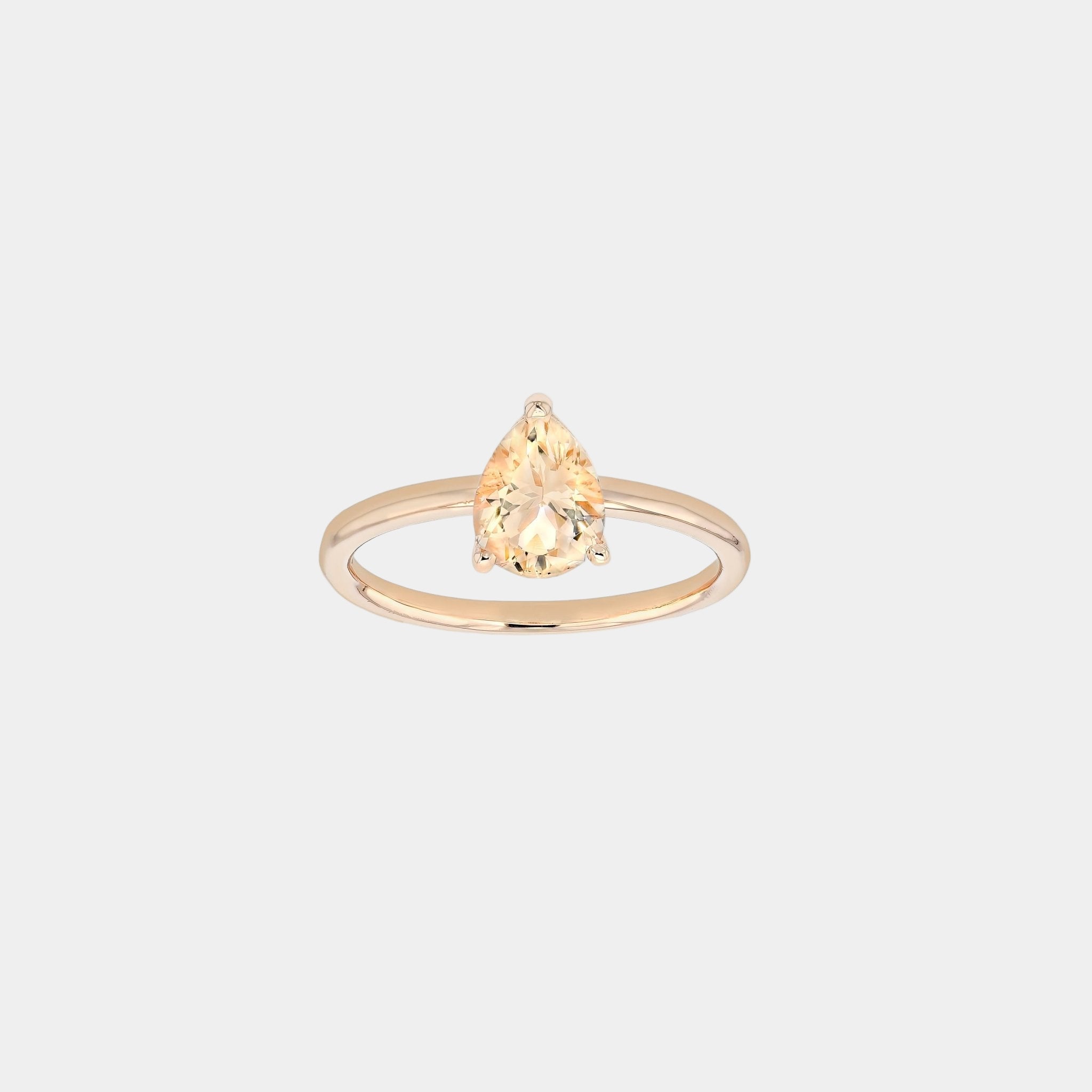 Simone Ring Morganite - Size I - 18K Rose Gold-Rings-Eliise Maar Fine Jewellery Australia-Eliise Maar Jewellery