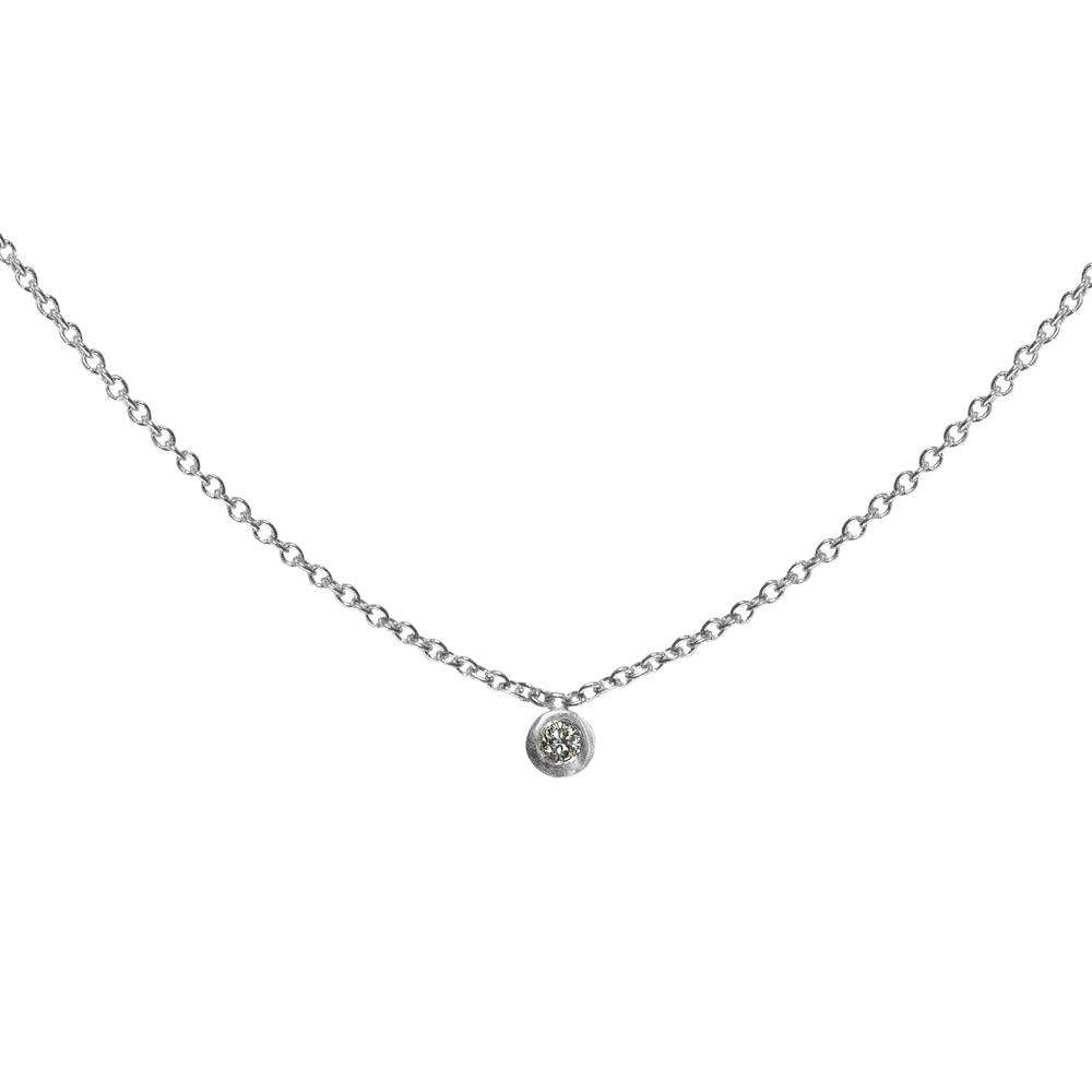 Single Diamond Necklace White - Eliise Maar Jewellery