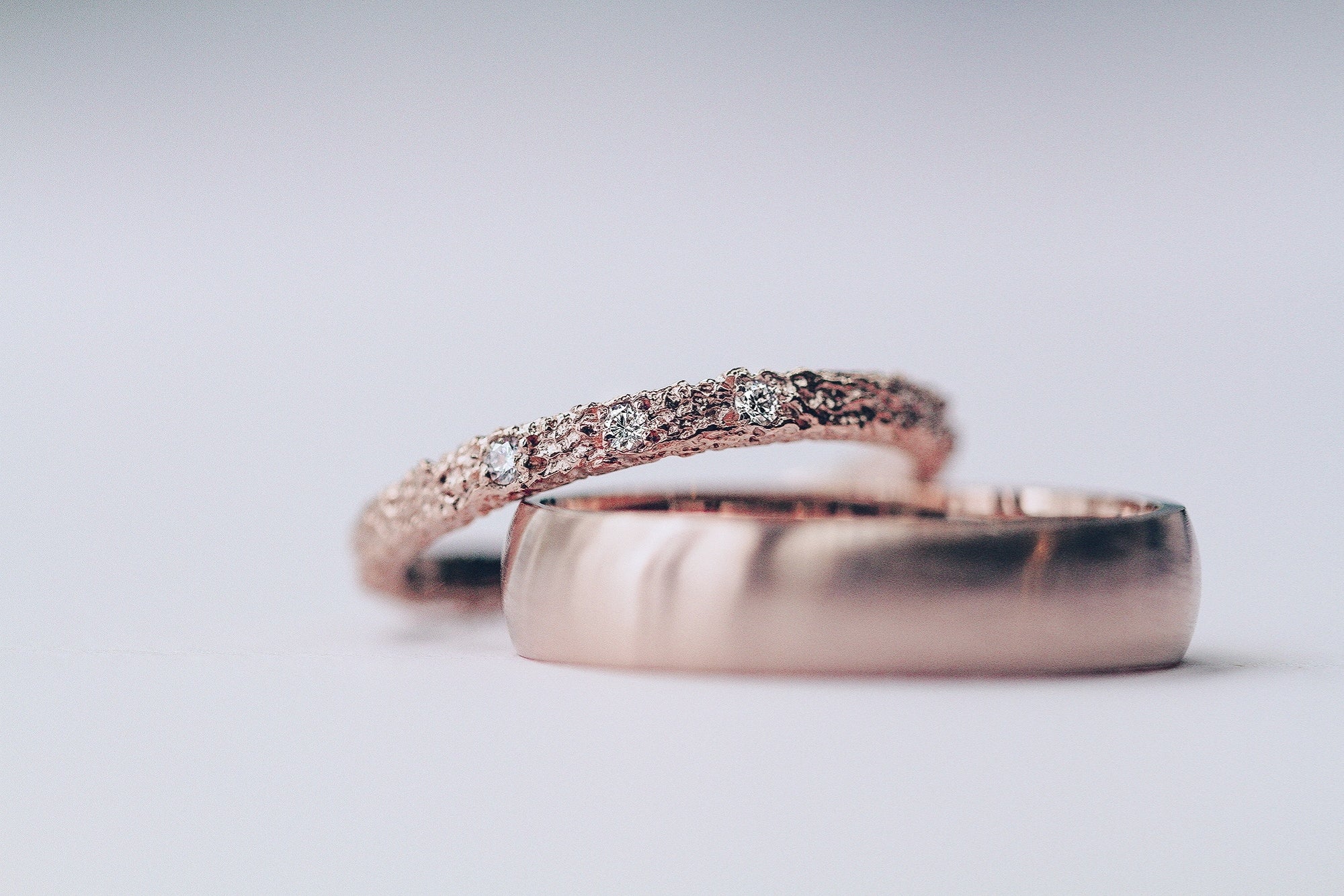 Thin Frost Rose Gold Wedding Band-Rings-Eliise Maar Fine Jewellery Australia-Eliise Maar Jewellery